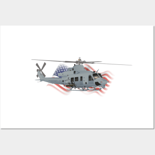 Patriotic UH-1Y Venom Helicopter Posters and Art